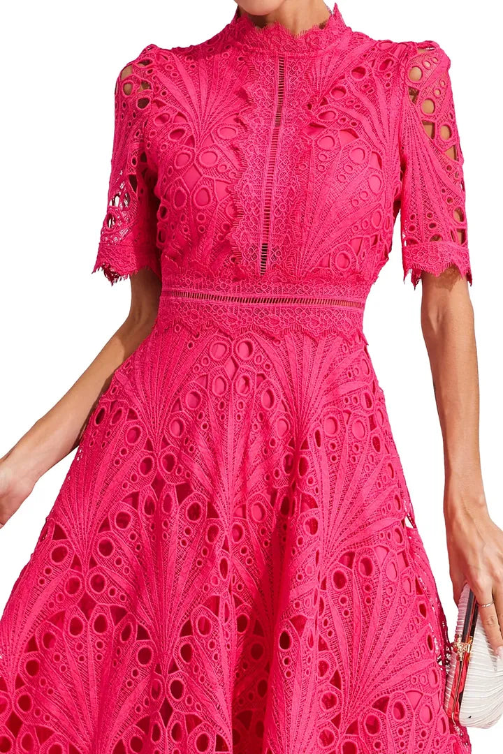 Midi A-Line Dress High Neck Women’s Elegant Gown