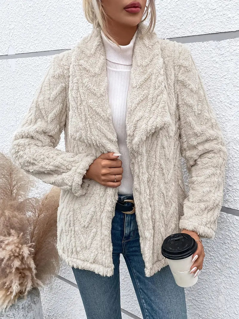 White Soft Fleece Winter Jacket