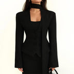 Stylish Women's Blazer With Scarf