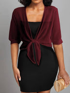 Lightweight Tie-Front Open Blouse
