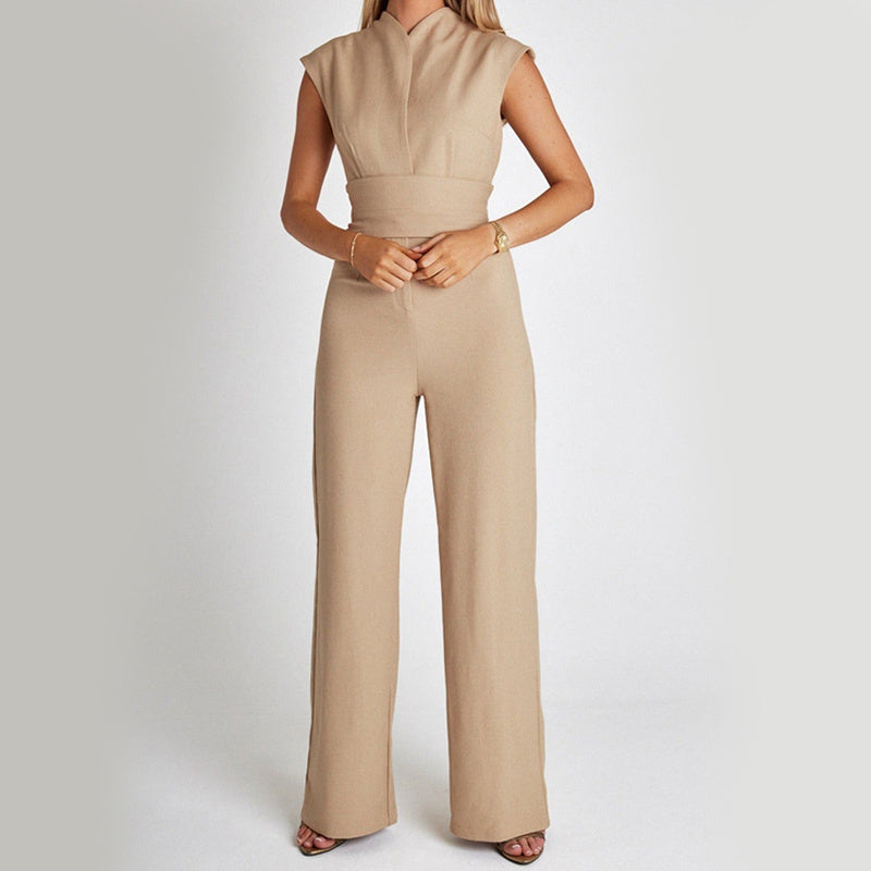 Women's Sleeveless Jumpsuit - Formal Wide-Leg One-Piece Party Suit