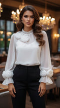 Women’s Blouse with Rose Detail