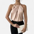 Women’s Pleated Satin Tank Top