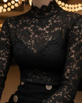 Women’s Floral Lace High Neck Blouse