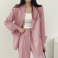 Women’s Suit Set with Long Blazer and Matching Pants