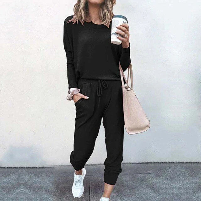 Women’s Two Piece Loungewear Set with Casual Matching Fit