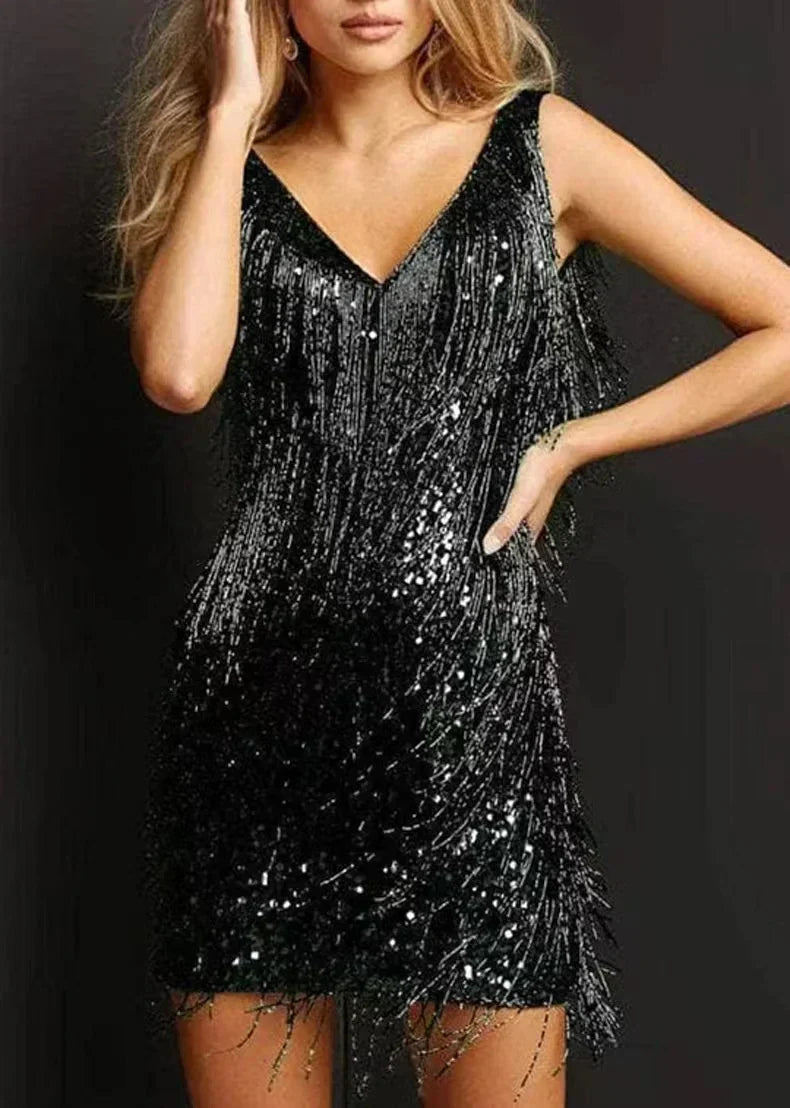 Women’s Sleeveless Fringe Party Dress