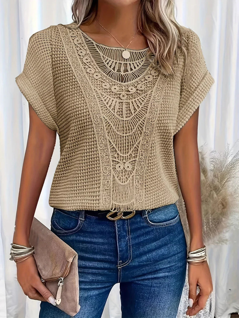 Women’s Elegant Lace Blouse with Feminine Fit and Luxury Lace Design