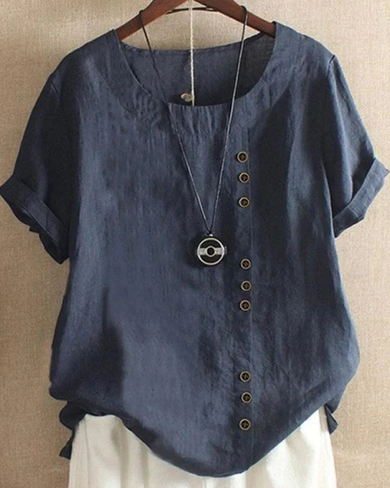 Women’s Linen Button Up Blouse