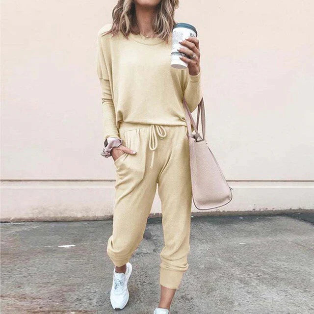 Women’s Two Piece Loungewear Set with Casual Matching Fit
