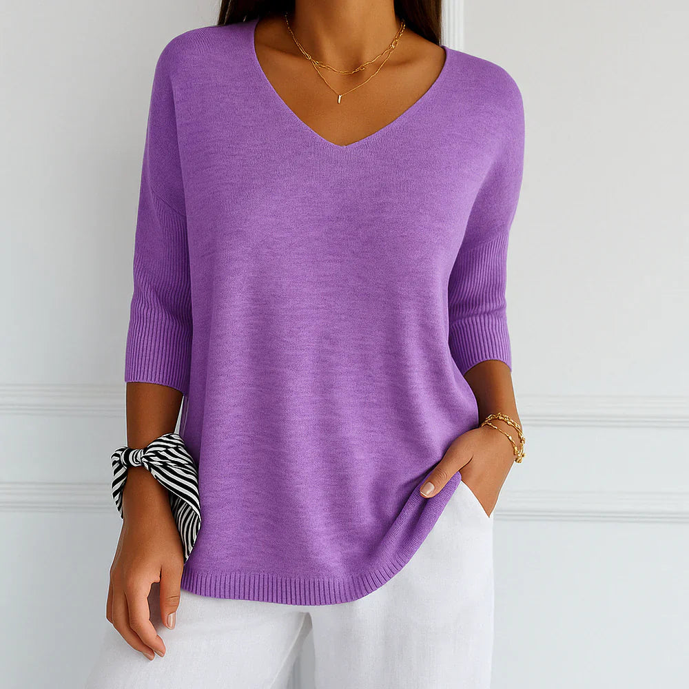 Women’s V-Neck Knit Sweater