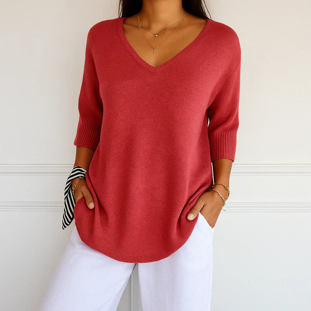 Women’s V-Neck Knit Sweater