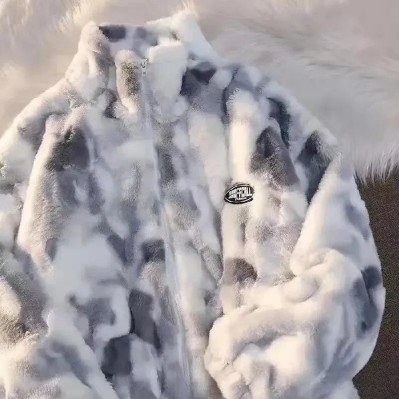 Trendy Tie Dye Fleece Jacket