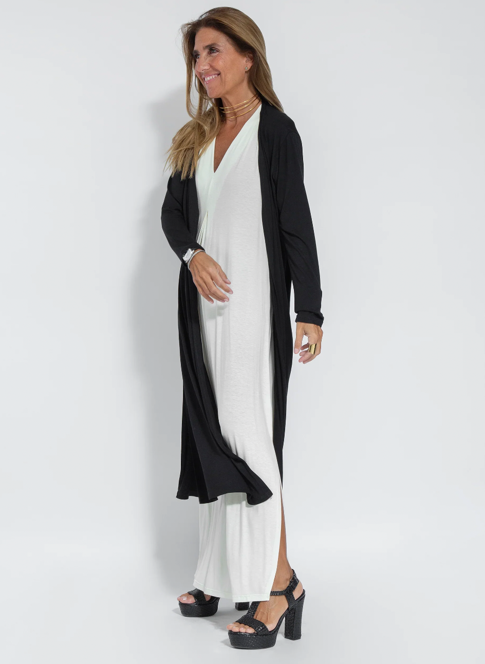 Maxi Dress and Vest Set – Sleeveless Full-Length Gown