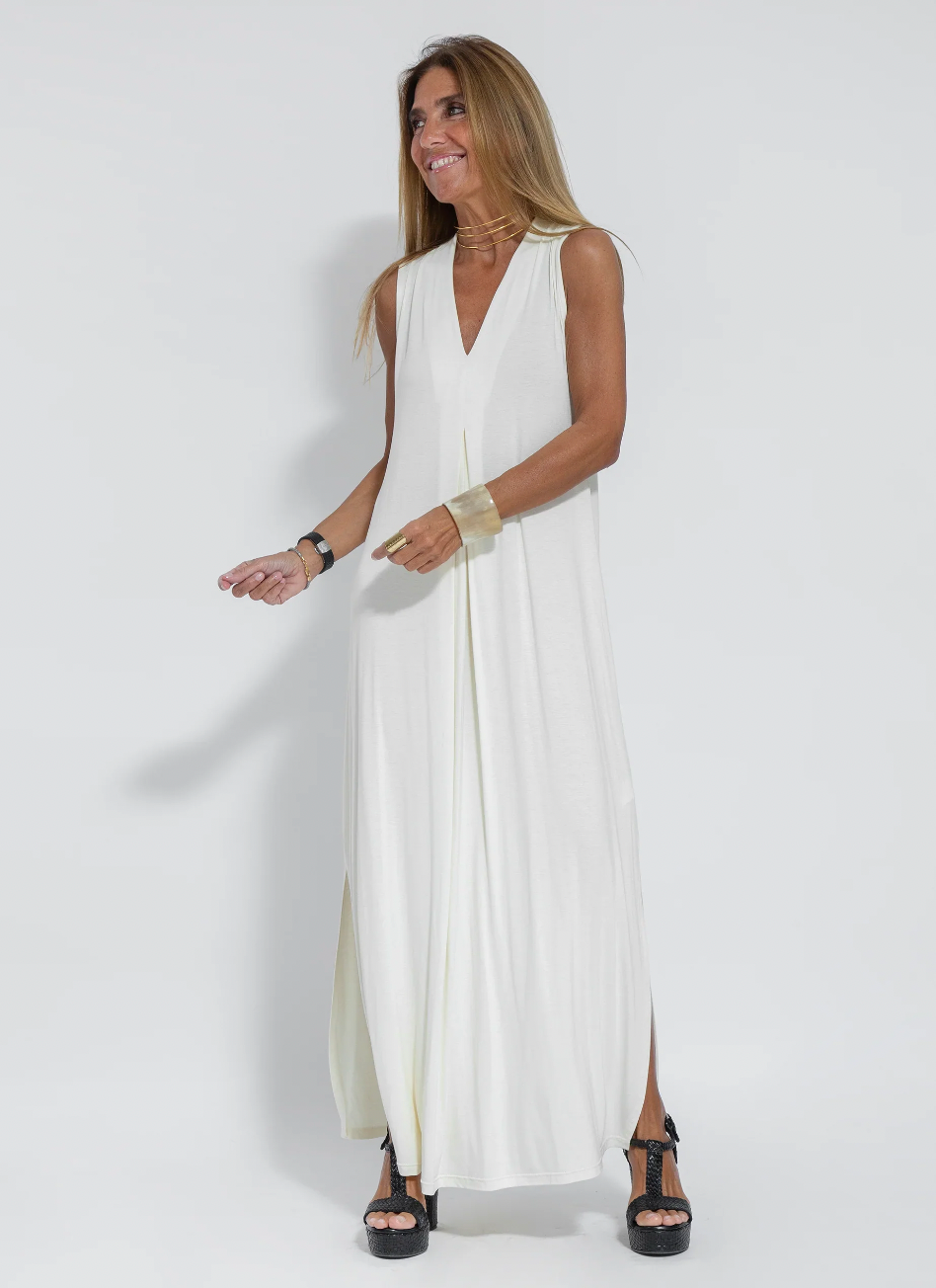 Maxi Dress and Vest Set – Sleeveless Full-Length Gown