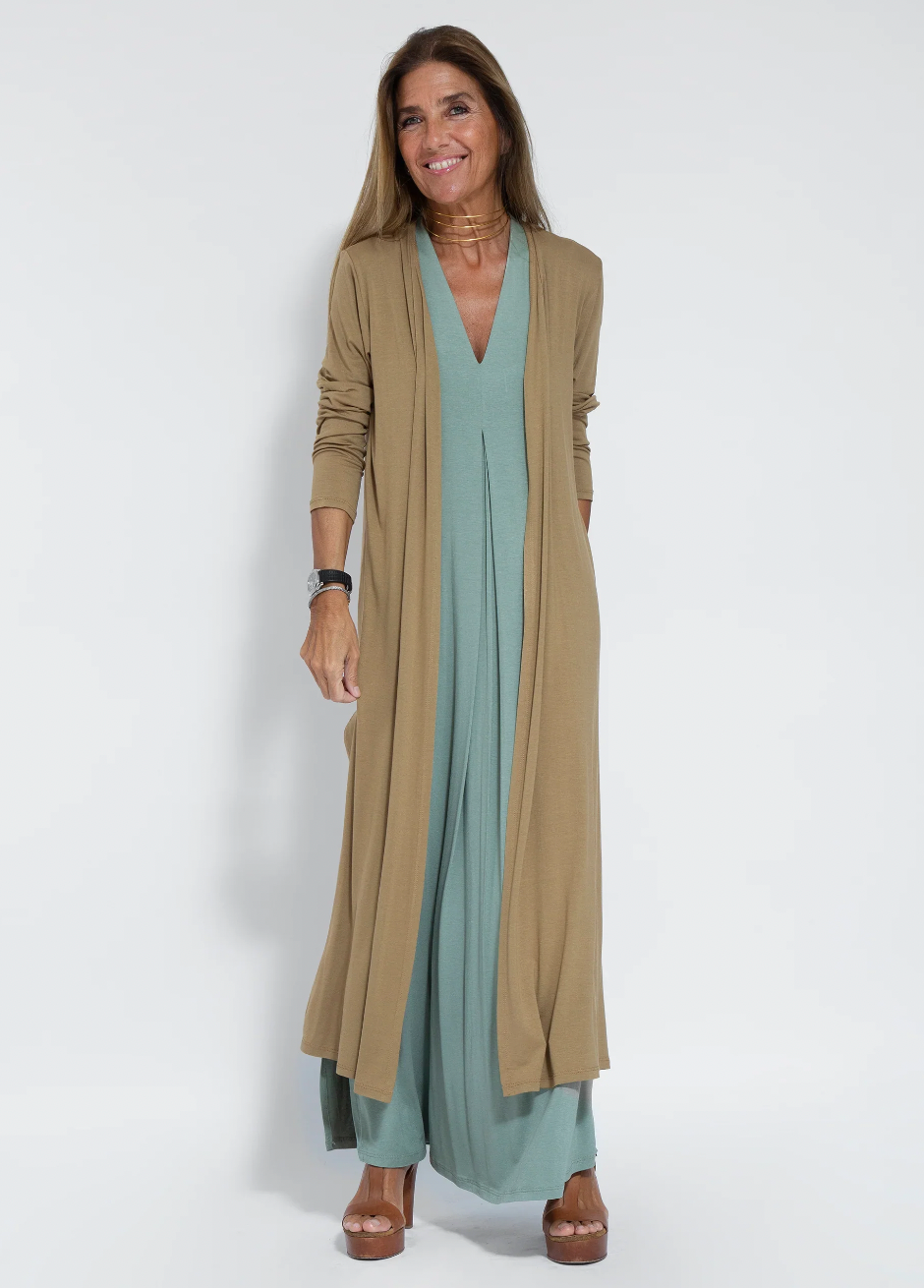 Maxi Dress and Vest Set – Sleeveless Full-Length Gown