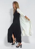 Maxi Dress and Vest Set – Sleeveless Full-Length Gown