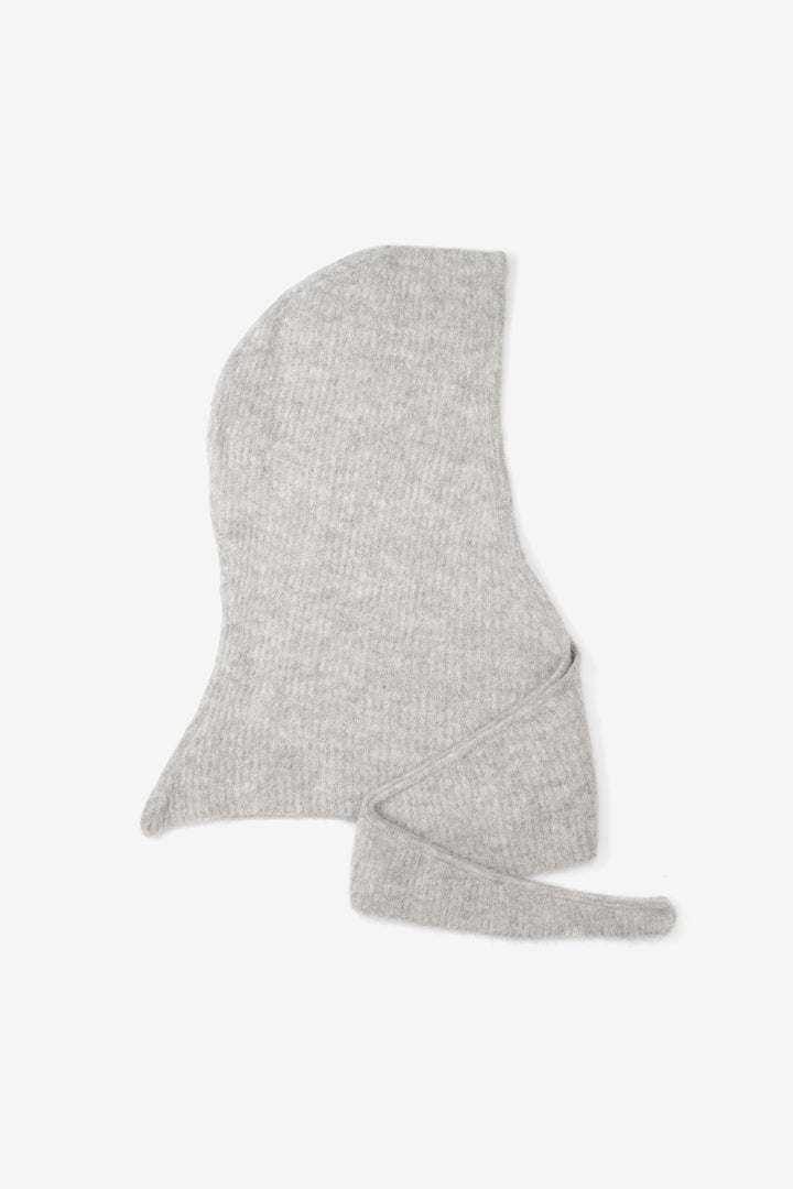 Alpaca Soft Ribbed Hooded Scarf