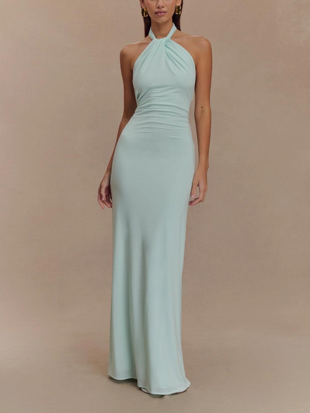 Stylish Maxi Dress with High Neckline