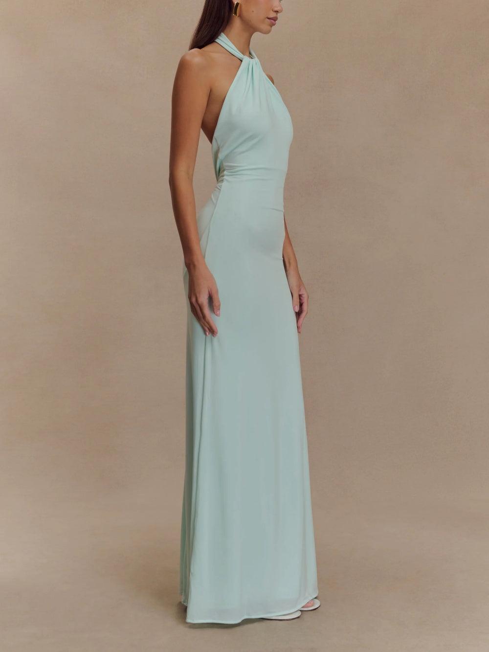 Stylish Maxi Dress with High Neckline