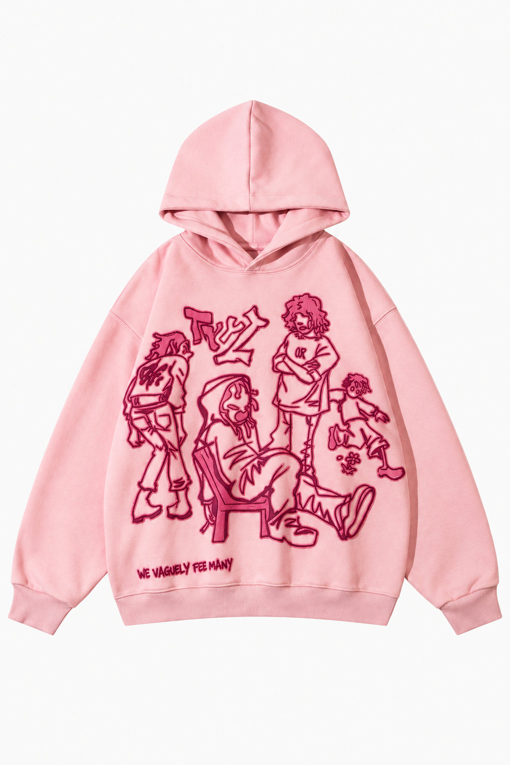 Anime Graphic Drop-Shoulder Hoodie