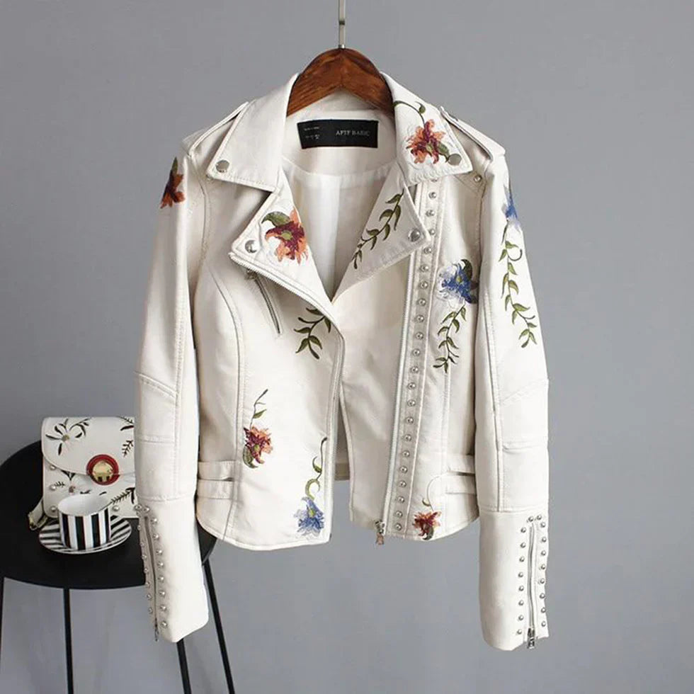 Elegant Floral Print Womens Jacket