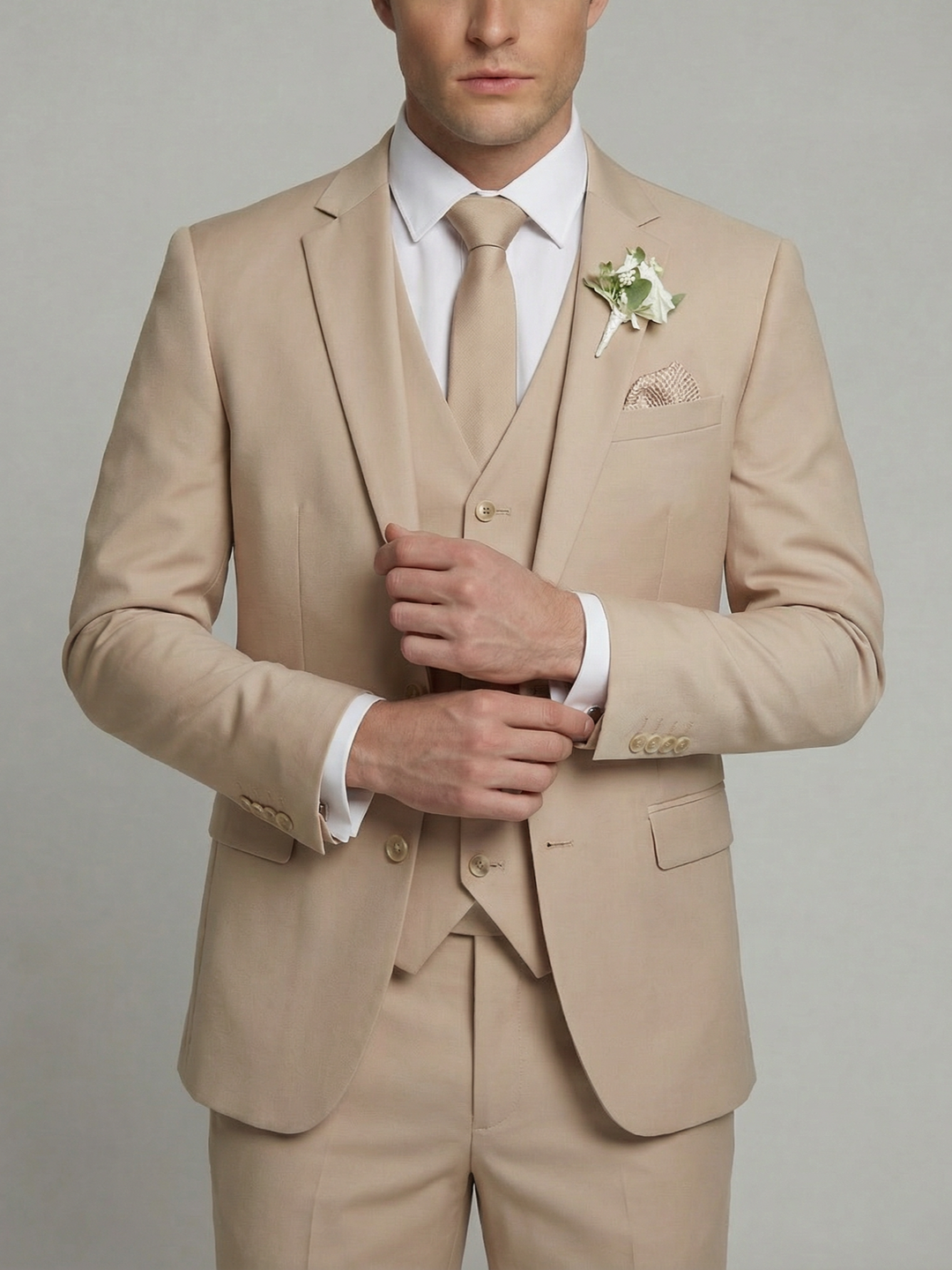 Beige Wedding Men’s Suit