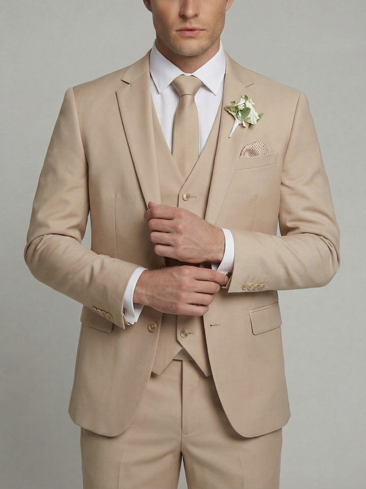Beige Wedding Men’s Suit