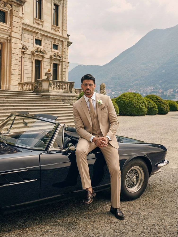 Beige Wedding Men’s Suit