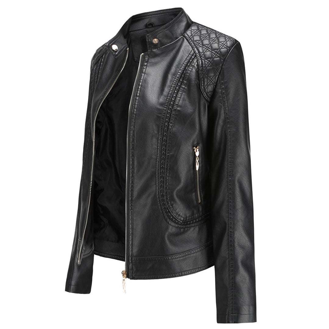Chic High Collar Zip Jacket