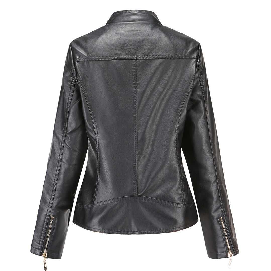 Chic High Collar Zip Jacket