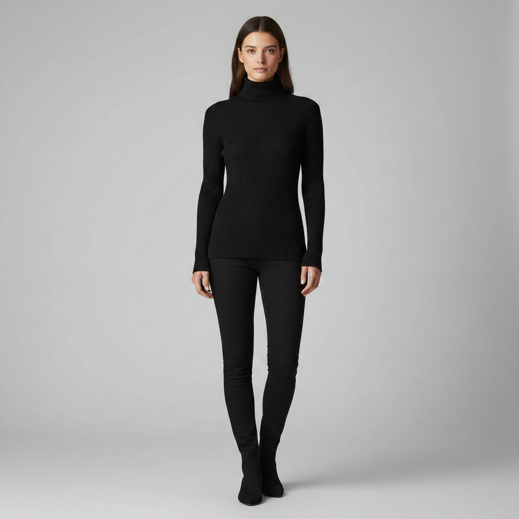 Ribbed Turtleneck Long Sleeve