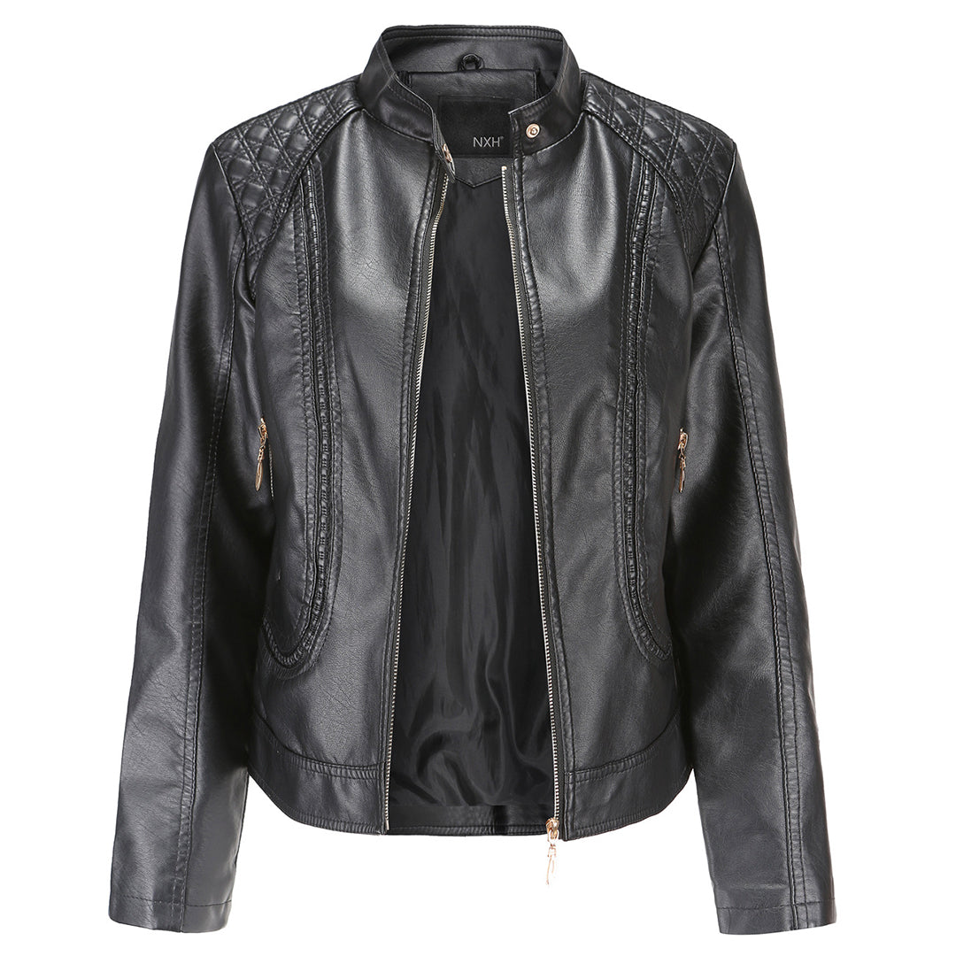 Chic High Collar Zip Jacket