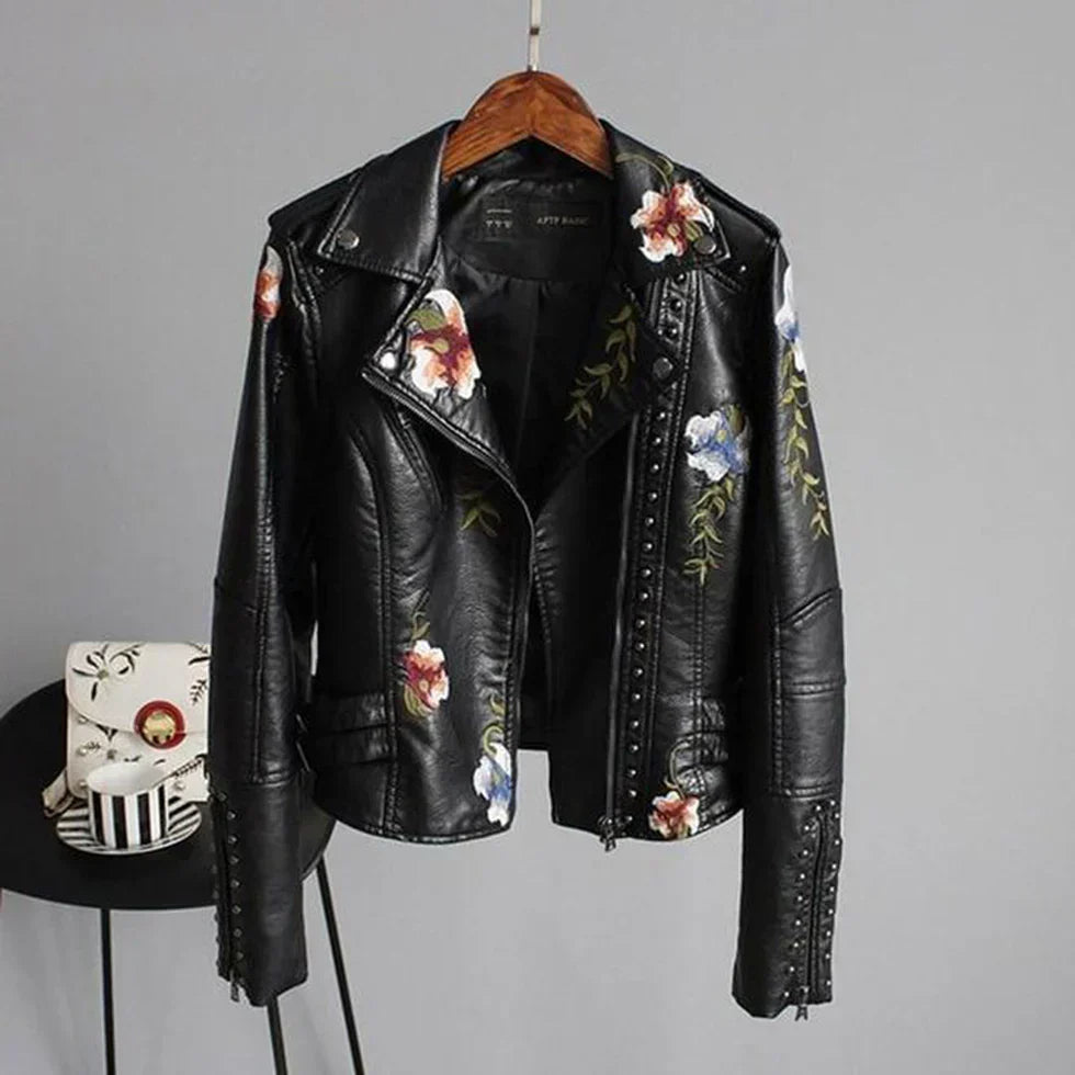 Elegant Floral Print Womens Jacket