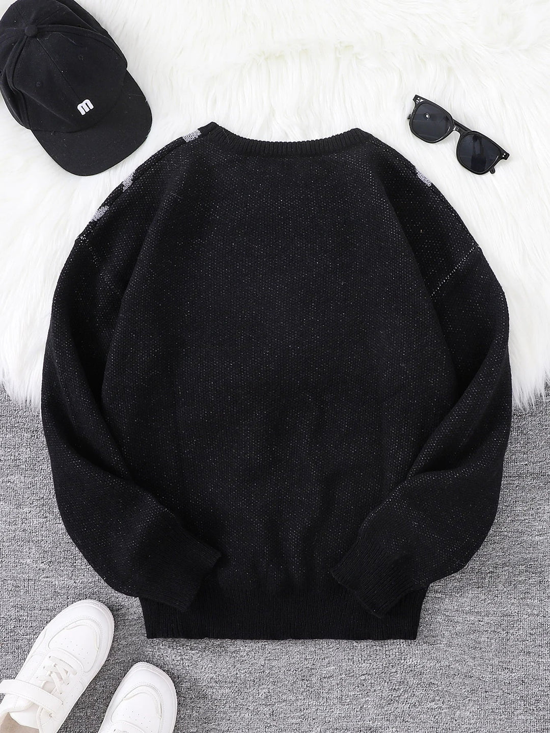 Black Spiderweb Graphic Sweater