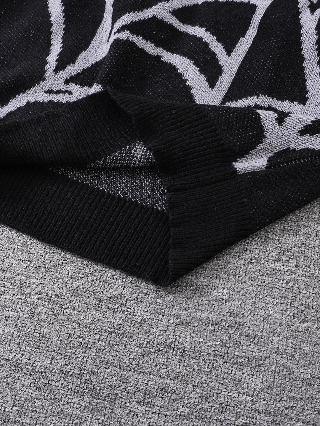 Black Spiderweb Graphic Sweater