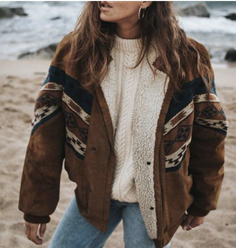 Bohemian Brown Padded Winter Jacket