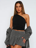 One-Shoulder Tank Top with Bare Back