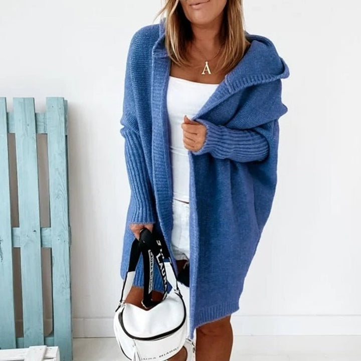 Oversized Long Hooded Knitted Cardigan