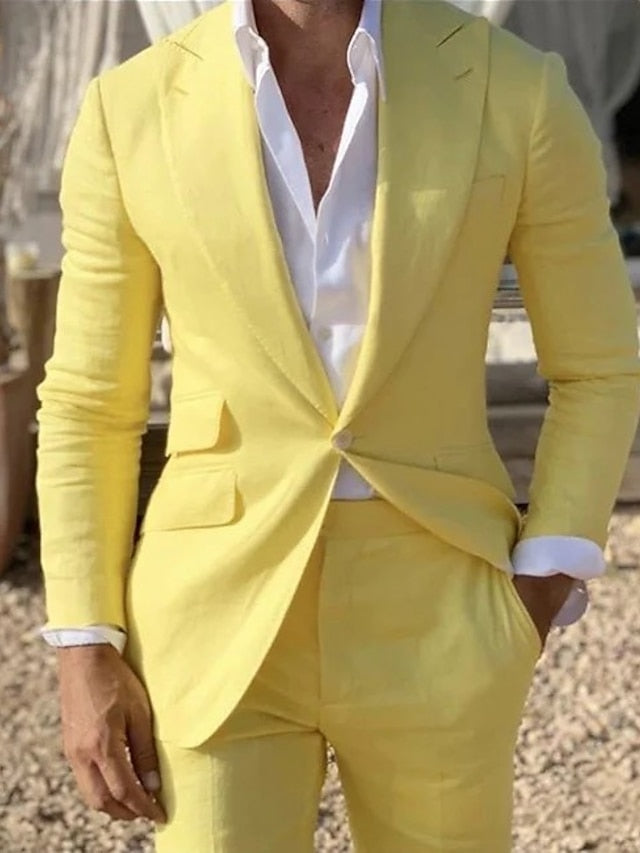 Casual One-Button Men’s Blazer