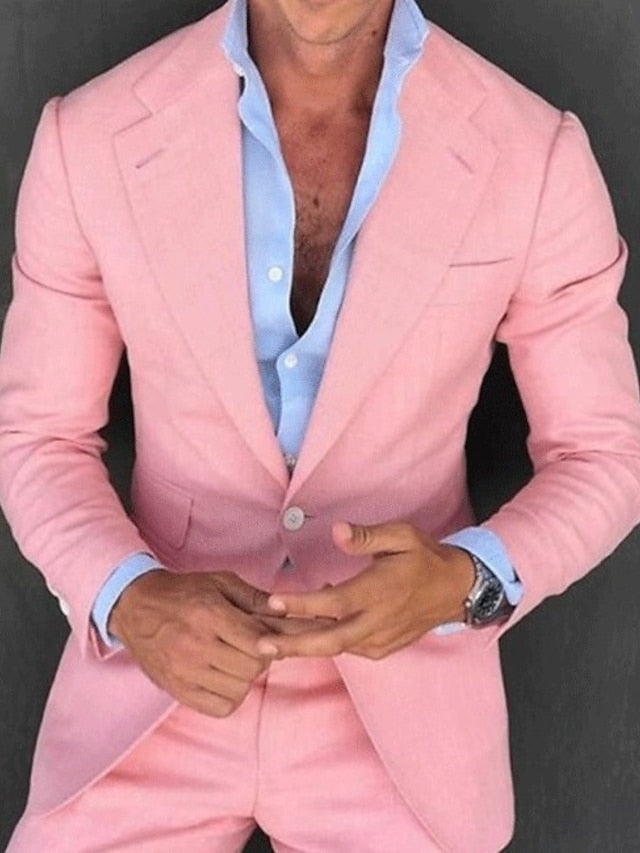 Casual One-Button Men’s Blazer