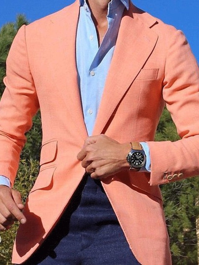 Casual One-Button Men’s Blazer