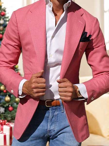 Casual One-Button Men’s Blazer