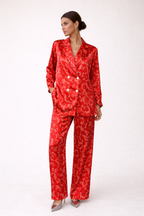 Crossed Notched Lapel Tailored Blazer