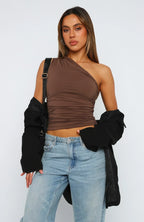 Women's One-Shoulder Top with Twist Detail
