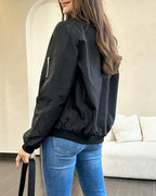 Classic Ribbed Zip Bomber Jacket