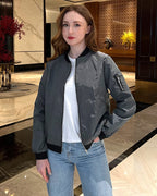 Classic Ribbed Zip Bomber Jacket
