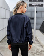 Classic Ribbed Zip Bomber Jacket