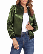 Classic Ribbed Zip Bomber Jacket
