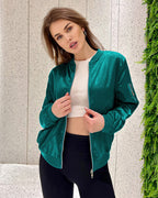 Classic Ribbed Zip Bomber Jacket